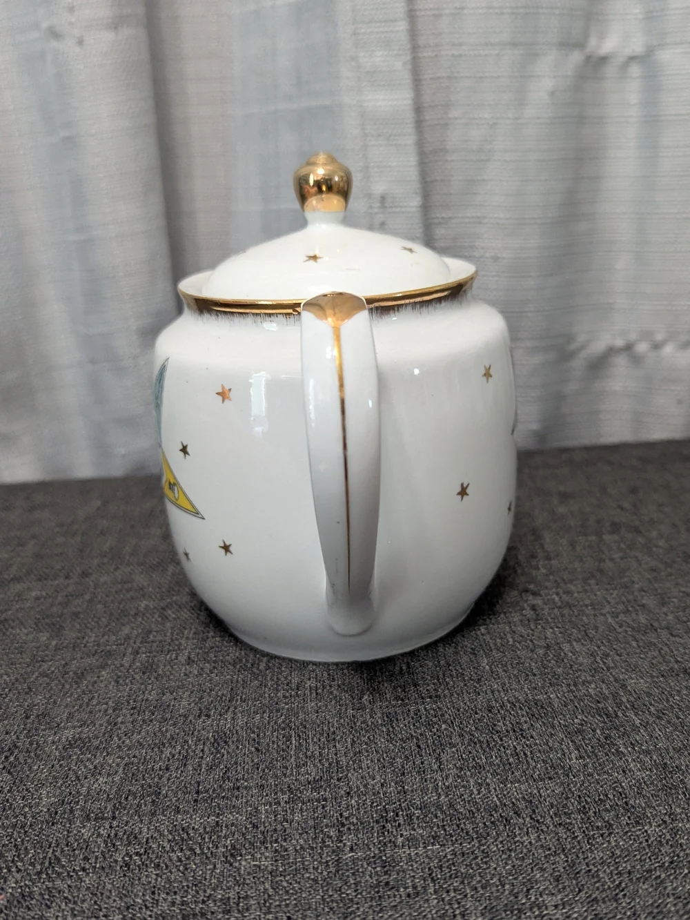 Lefton Masonic Order of the Eastern Star OES Hand Painted Teapot Gilded Japan